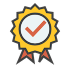 Gütesiegel Badge mit Häkchen