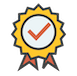 Gütesiegel Badge mit Häkchen